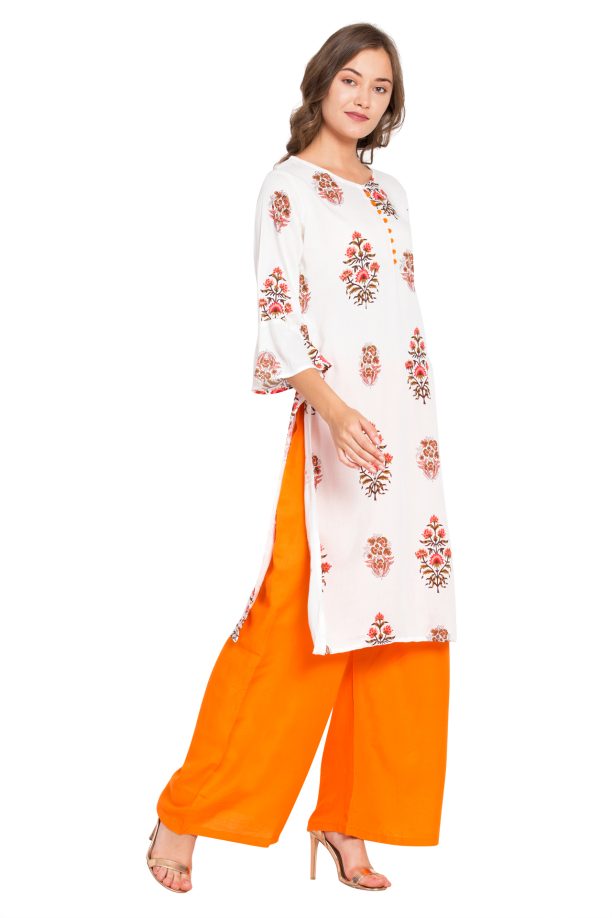 Women Floral Kurta Palazzo Set - Image 4