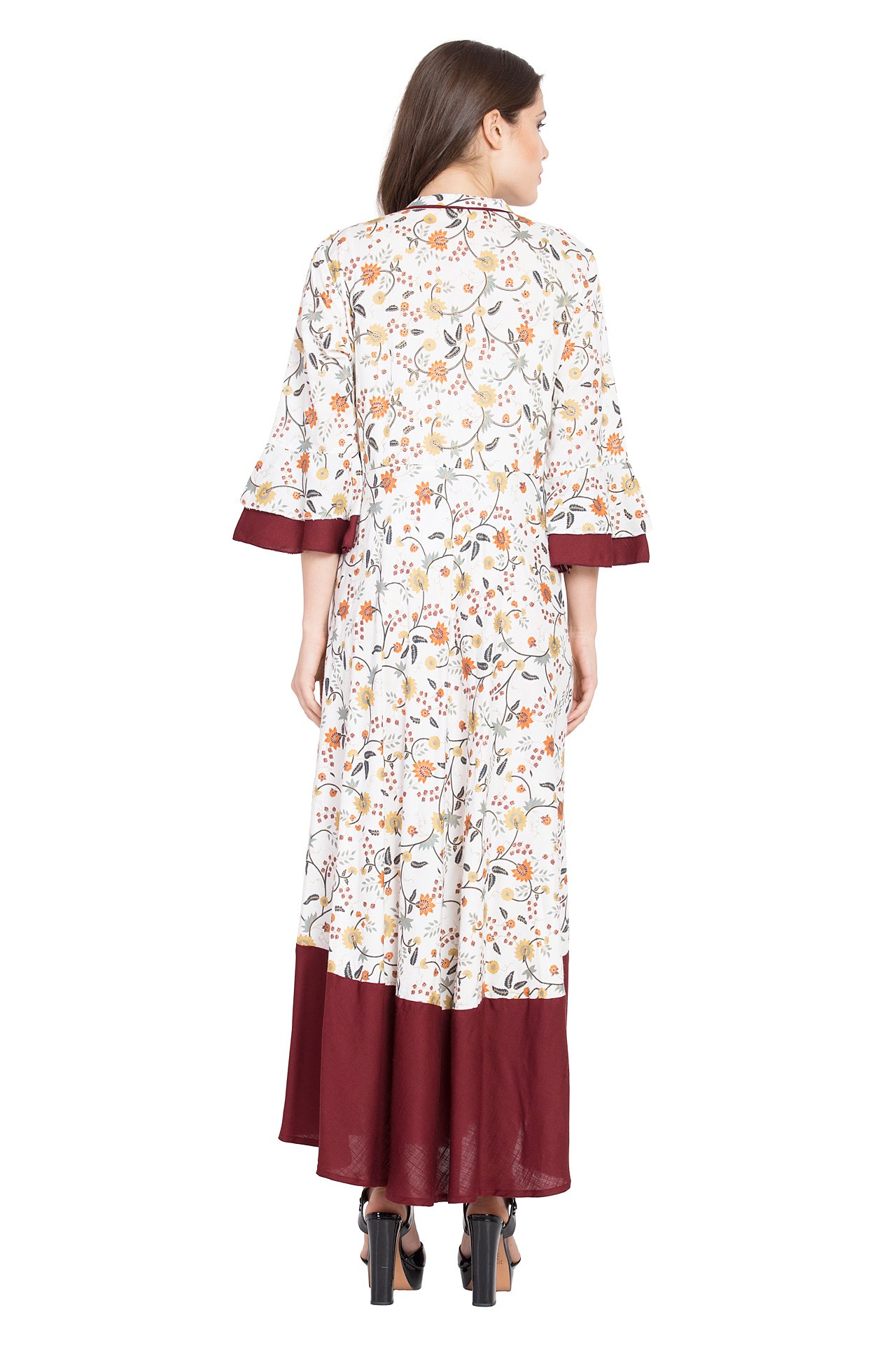 Women Printed Cotton Flared Kurta