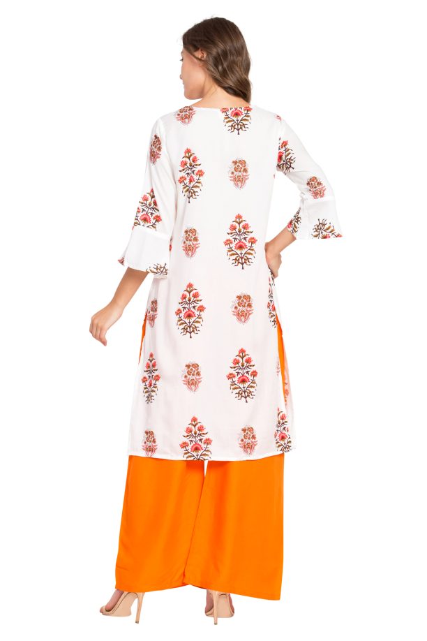 Women Floral Kurta Palazzo Set - Image 6