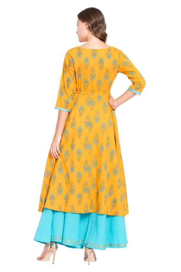 Women Floral Kurta Skirt Set - Image 5