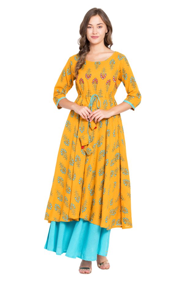 Women Floral Kurta Skirt Set