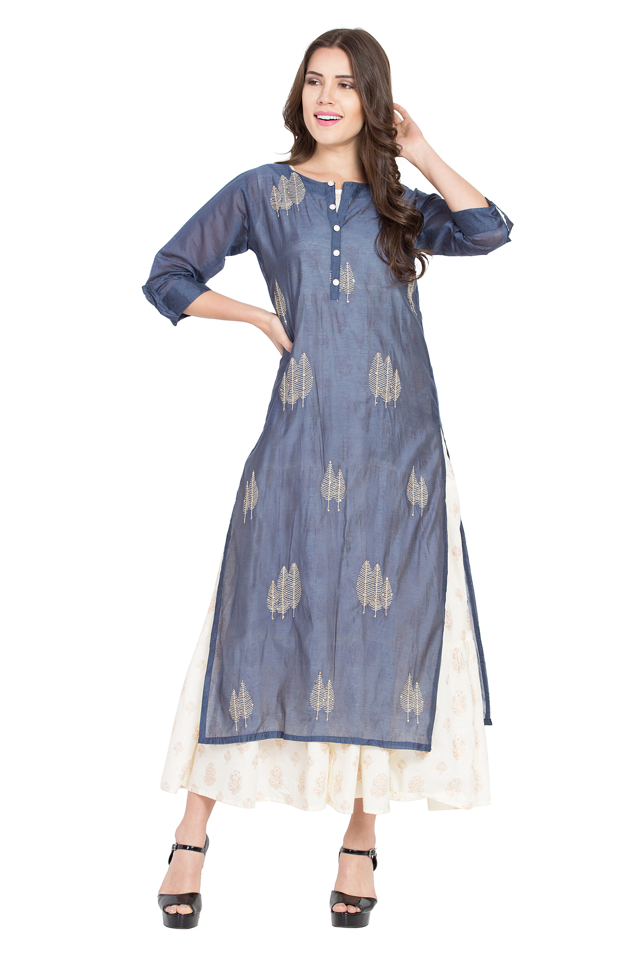Women Kaantha Work Ethnic Kurta