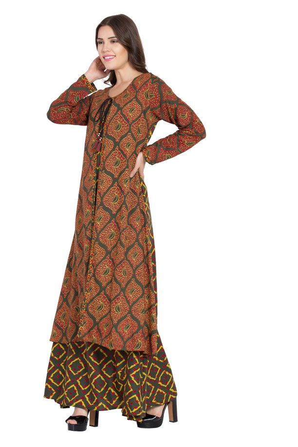 Women Printed Layered Kurta - Image 3