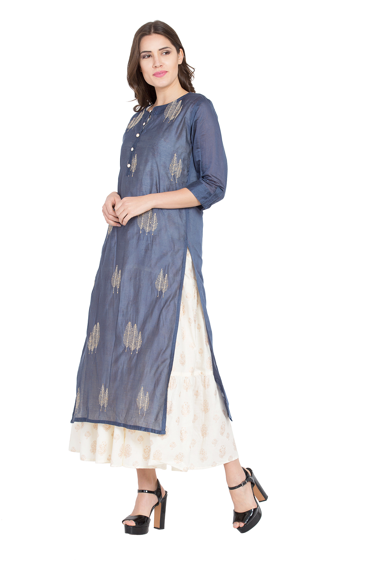 Women Kaantha Work Ethnic Kurta
