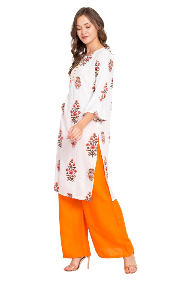 Women Floral Kurta Palazzo Set - Image 3