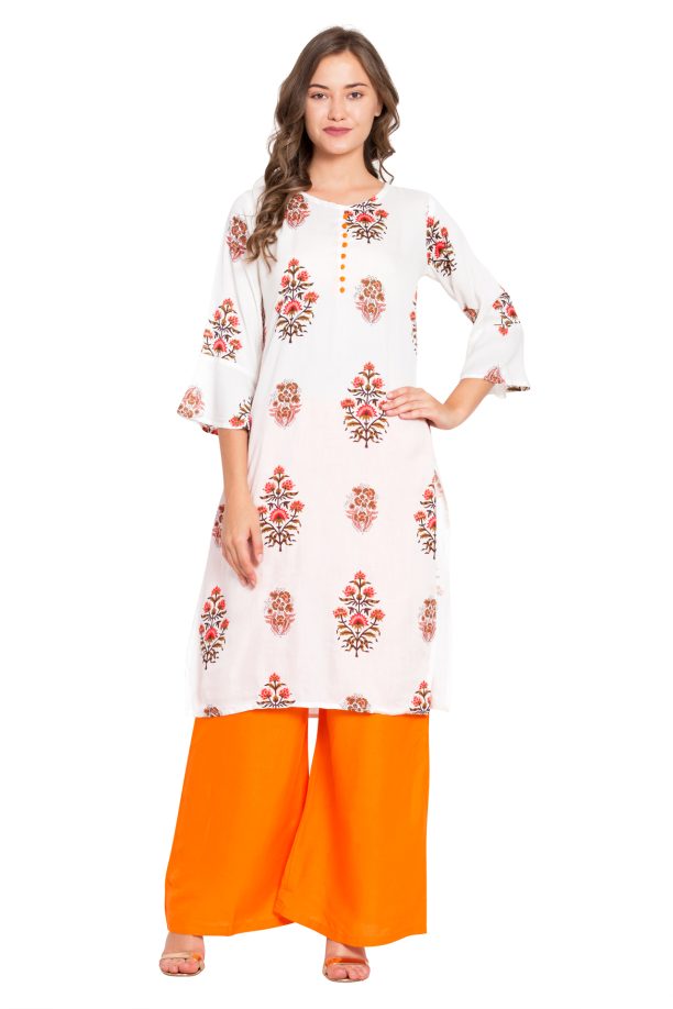 Women Floral Kurta Palazzo Set