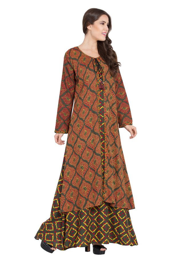 Women Printed Layered Kurta - Image 4