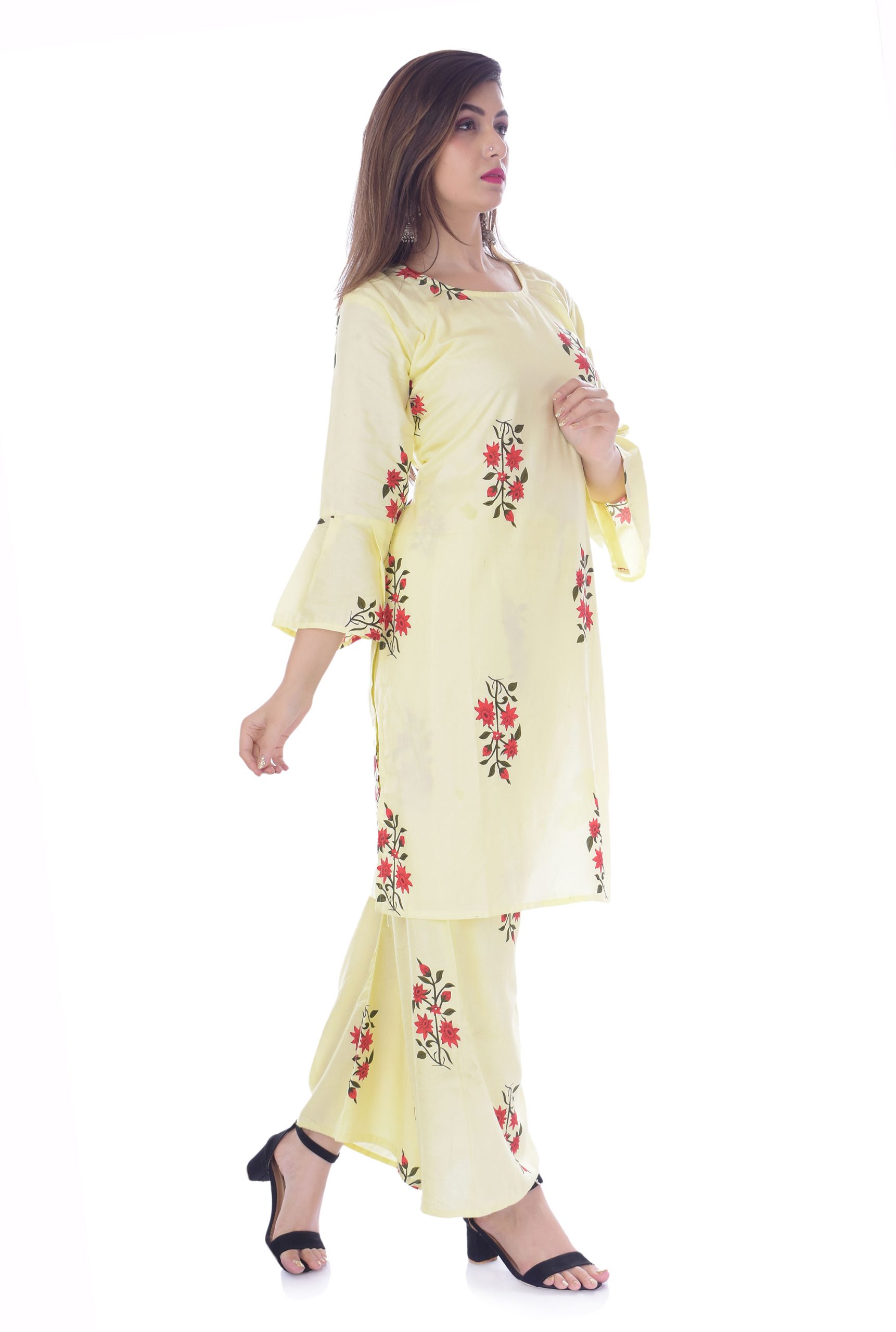 Floral Printed Kurta Palazzo Set