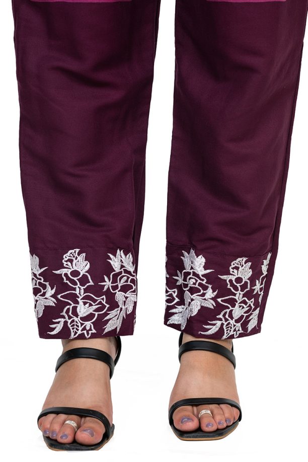 Shusha Kapda Women's Rayon Embroidered Co-Ord Set – Maroon - Image 7